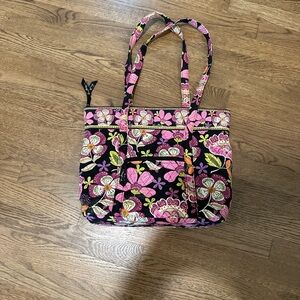 Vera Bradley Pink and Black Floral Tote